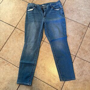 Old Navy Pop Icon Jeans Women 16 Blue Cotton Denim Skinny Faded Stretch